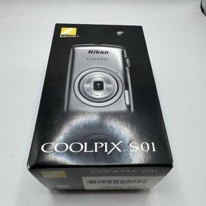 Nikon COOLPIX S01 Mirror Silver Digicam 10.1MP Tiny Compact Camera Boxed Kit